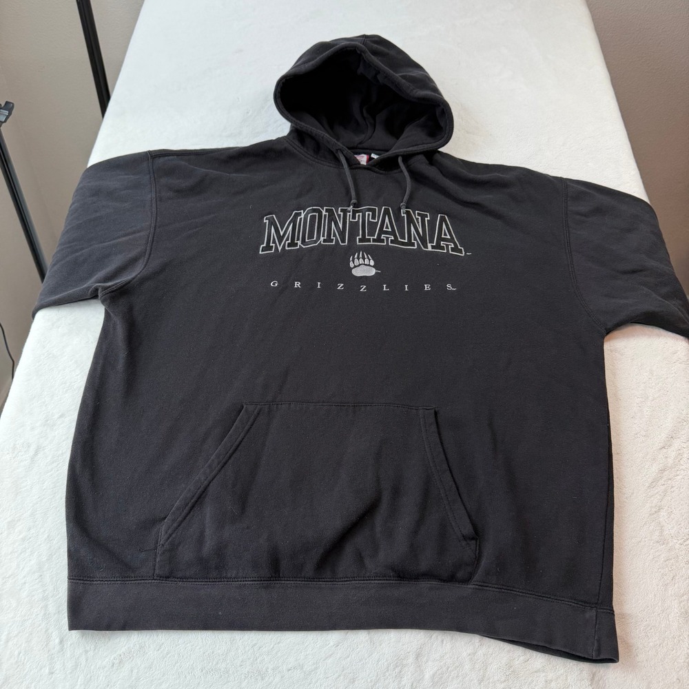 Cadre Athletic Montana Grizzlies Hoodie Mens 2XL Black Good Embroidered Pullover